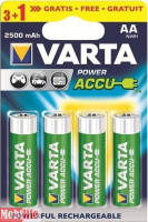 Аккумулятор Varta AA HR06 2400mAh R2U NiMh 4шт 3+1 POWER ACCU 56756101494 Цена упаковки.