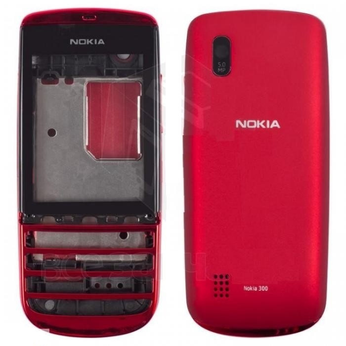 Корпус Nokia Asha 300 Красный - 525335