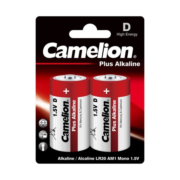 Батарейка Camelion D, LR20 2шт Plus Alkaline Цена упаковки. - 525602