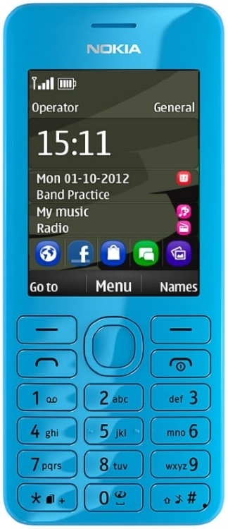 Nokia Asha 206 Cyan - 