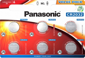 Батарейка Panasonic CR2032 bat (3B) Lithium 6шт CR2032 Ціна упаковки.