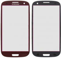 Стекло дисплея для ремонта Samsung i337, i9500, i9505 Galaxy S4 бордовый