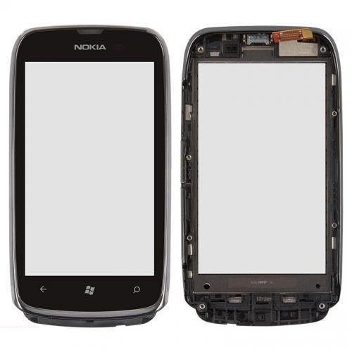 Тачскрин Nokia Lumia 610 с рамкой черный OR