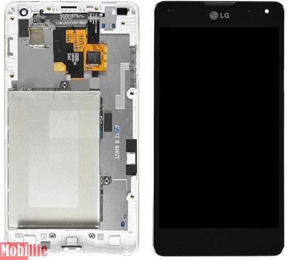 Дисплей (экран) для LG E971, E973, E975, E976, E977, E987, LS970 Optimus G с тачскрином и рамкой белый - 540358