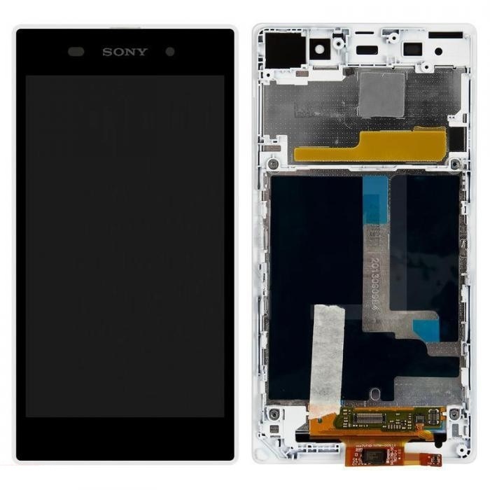 Дисплей для Sony Xperia Z1 C6902 L39h, C6903, C6906, C6943 с сенсором и рамкой белый - 540359