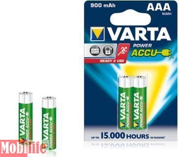 Аккумулятор Varta AAA HR03 900mAh R2U NiMh 2шт POWER ACCU 56713101402 Цена 1шт. - 518032
