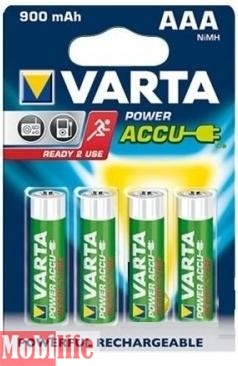 Аккумулятор Varta AAA HR03 900mAh R2U NiMh 4шт POWER ACCU 56713101404 Цена 1шт. - 510267