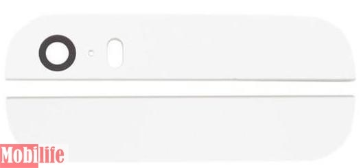 Верхняя и нижняя стеклянная, задняя часть корпуса для Apple iPhone 5S, белая - 545095