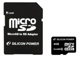 Silicon Power 4 GB microSDHC class 4 + SD Adapter