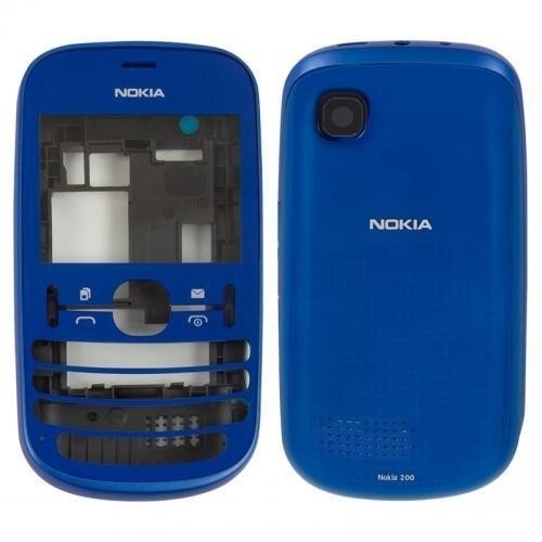 Корпус Nokia Asha 200, Asha 201 синий - 534214