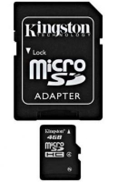 Kingston 4 GB microSDHC class 4 + SD Adapter SDC44GB