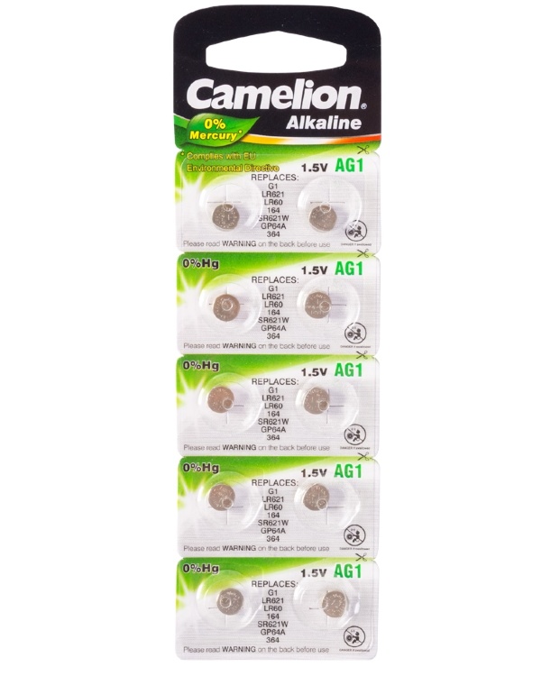 Батарейка Camelion AG1 (G1, LR621, LR60, 164, SR621W, 364 GP64A) 10шт Цена упаковки - 530339