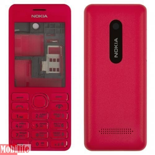 Корпус для Nokia Asha 206 красный - 534217