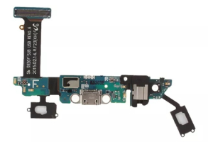 Шлейф Samsung G920F Galaxy S6 коннектора зарядки, коннектора наушников с компонентами