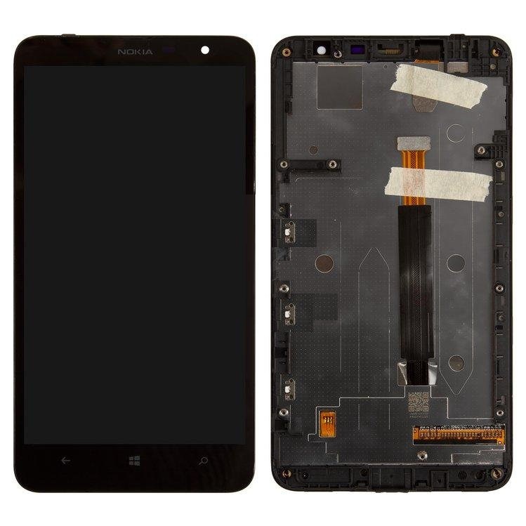 Дисплей для Nokia Lumia 1320 с сенсором с рамкой черный - 538876
