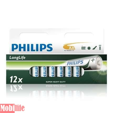 Батарейка Philips Longlife AA R06-L12B 12шт Цена 1шт. - 512768