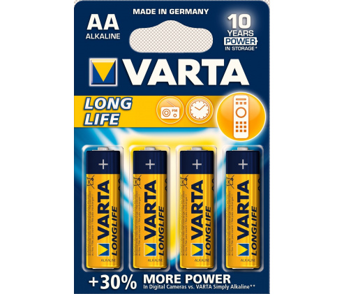 Батарейка Varta AA LR06 4шт Longlife Alkaline Цена 1шт. - 546601