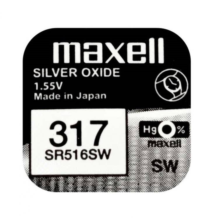Батарейка часовая Maxell 317, V317, SR516SW, SR62, 616 - 510283