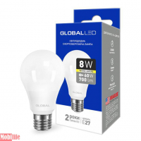 Світлодіодна лампа (LED) Global 1-GBL-161 (A60 8W 3000K 220V E27 AL)