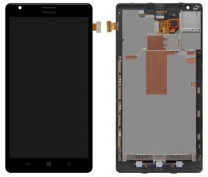 Дисплей для Nokia Lumia 1520 с сенсором с рамкой черный - 540682