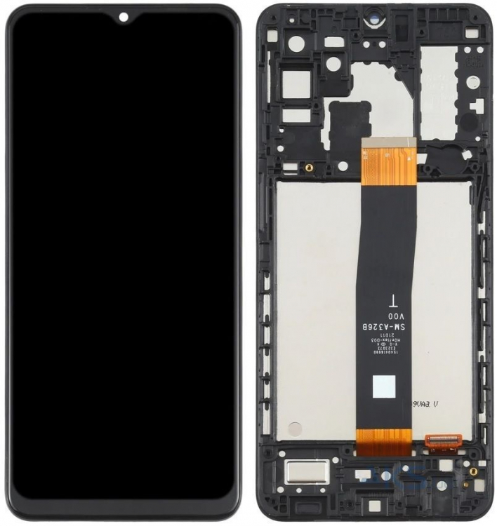 Дисплей для Samsung A235 Galaxy A23 4G (2022) с сенсором и рамкой черный оригинал - 908463