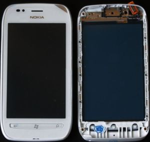 Дисплей Nokia Lumia 710 с сенсором и рамкой Белый - 553673