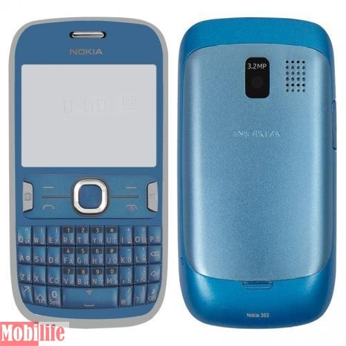Корпус для Nokia Asha 302 блакитний - 534227