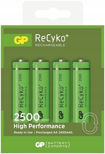 Аккумулятор GP AA R06 Recyko + Ni-MH 2500 mAh 2шт Цена 1 елемента - 564219
