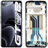 Дисплей Realme GT Neo 2 с сенсором и рамкой Черный оригинал