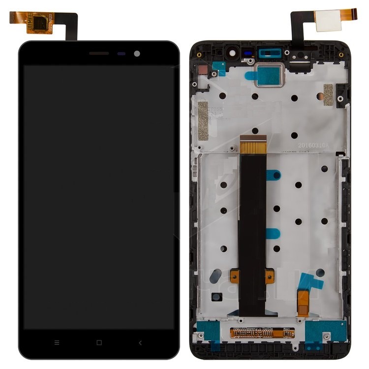 Дисплей для Xiaomi Redmi Note 3 с сенсором и рамкой черный - 552280