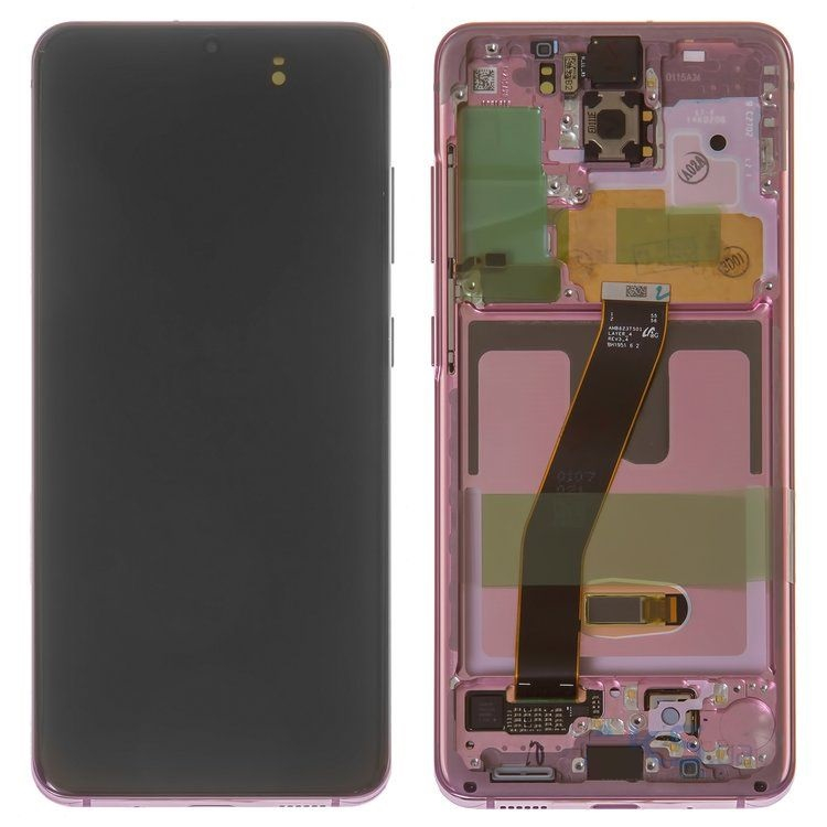 Дисплей для Samsung G980 Galaxy S20, G981 S20 5G с сенсором и рамкой Розовый Оригинал GH82-22123С - 565413