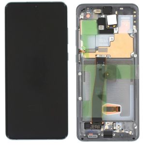 Дисплей для Samsung G988 Galaxy S20 Ultra с сенсором и рамкой, серый, оригинал, GH82-22271B - 565415