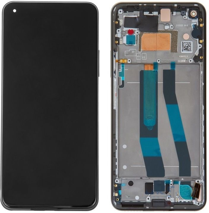 Дисплей для Xiaomi 11 Lite 5G NE, 11T Lite (2021), 11 Lite 4G, 11 Lite 5G с сенсором и рамкой, черный (OLED) - 908868