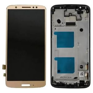 Дисплей для Motorola XT1925 Moto G6 с сенсором и рамкой, золотой - 911150