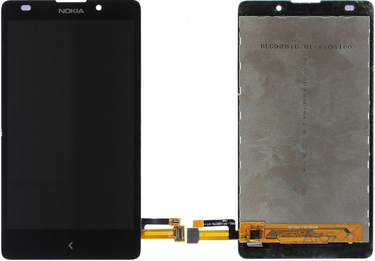 Дисплей для Nokia XL Dual SIM с сенсором черный оригинал - 539988
