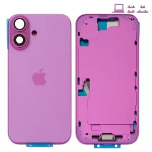 Корпус для Apple iPhone 16, з тримачем SIM-карти, з боковими кнопками, рожевий, EU Version - 929423