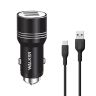 Автомобильное зарядное устройство WALKER WCR-21 (2USB - 1.0А + 2.4A) + Type-C, black - 919205