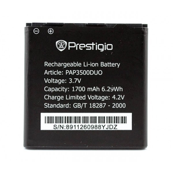 Аккумулятор для Prestigio MultiPhone PAP3500 DUO, PAP4020 DUO 1400mAh - 542570