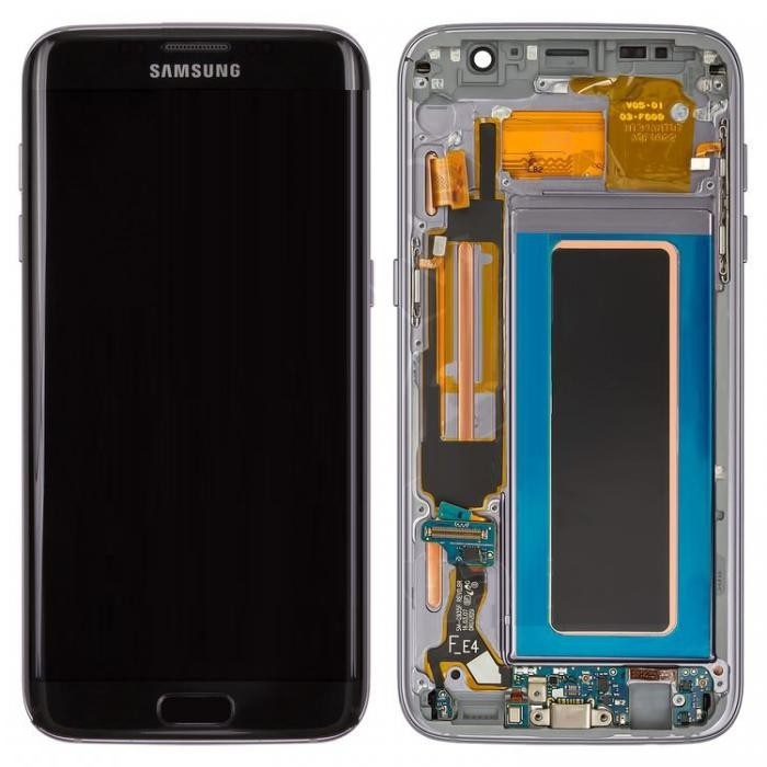 Дисплей для Samsung G935F, G935FD Galaxy S7 Edge с сенсором и рамкой Черный оригинал GH97-18533A - 550685