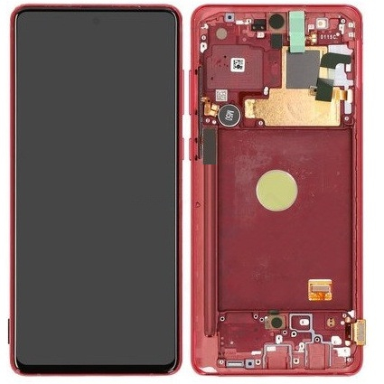 Дисплей для Samsung N770 Galaxy Note 10 Lite с сенсором и рамкой Красный Оригинал GH82-22055C - 564229