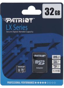 Карта памяти PATRIOT 32 GB microSDHC class 10 + SD Adapter PSF32GMCSDHC10 - 919310