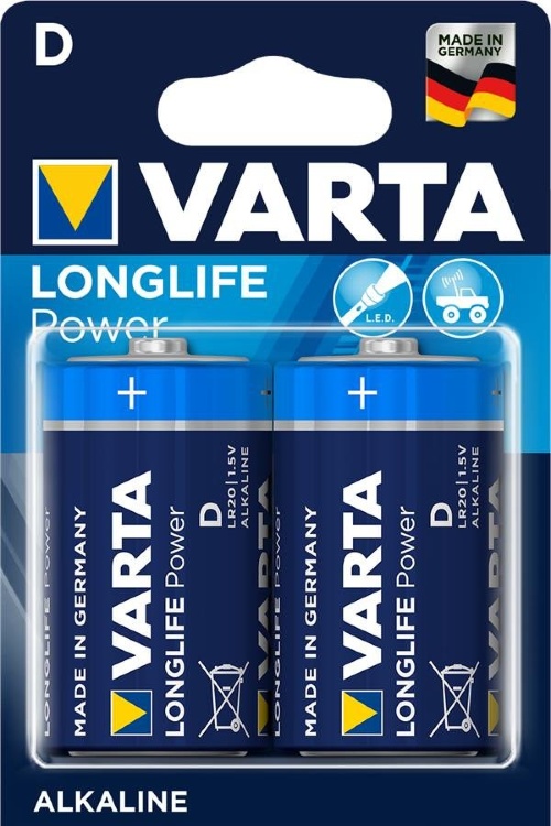 Батарейка Varta D LR20 2шт Longlife Power 04920121412 Цена упаковки. - 201892