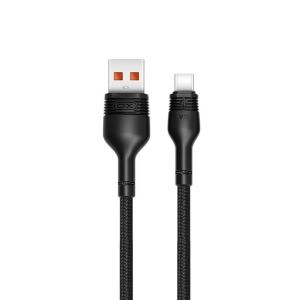 Дата-кабель USB XO NB55 5.0A Type-C тканинний black - 914547