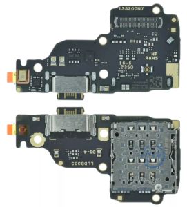 Шлейф Xiaomi Redmi Note 13 4G коннектора зарядки, микрофона, с компонентами, плата зарядки - 919010