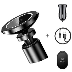Автодержатель c бездротовою зарядкою Baseus Wireless Charger Big Ears Car Mount WXER-01 Чорний - 561147