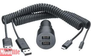 Оригінальна автомобільний зарядний пристрій Nokia DC-20 Dual USB - 525786