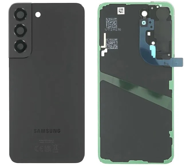 Задняя крышка Samsung S901 Galaxy S22 5G 2022 с стеклом камеры, черный, оригинал, GH82-27434A - 912301