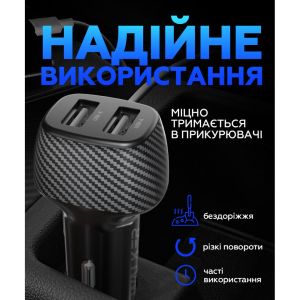 Автомобильное зарядное устройство WALKER WCR-31 (2USB - 15W) black - 919211