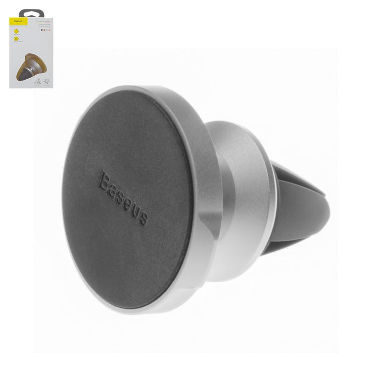 Автодержатель магнитный Baseus Small Ears Series Magnetic Suction Bracket (Air outlet type) SUER-A0S серебристый - 561450