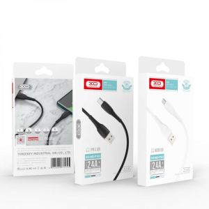 Дата-кабель USB XO NB-P163 2.4A Quick Charge Lightning 1m прогумований black - 914550